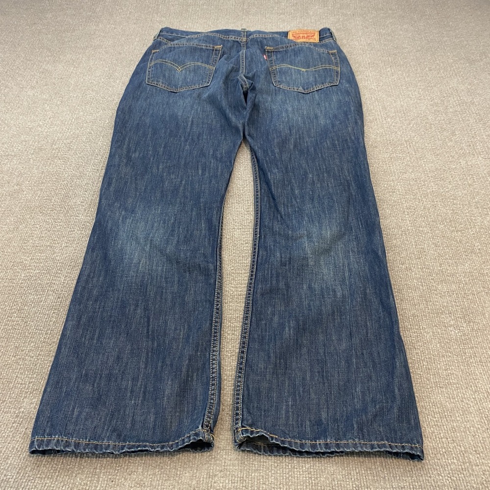 Levis 527 Jeans Mens 36x32 Blue Med Wash Slim Boot Western Denim Pants Whiskered